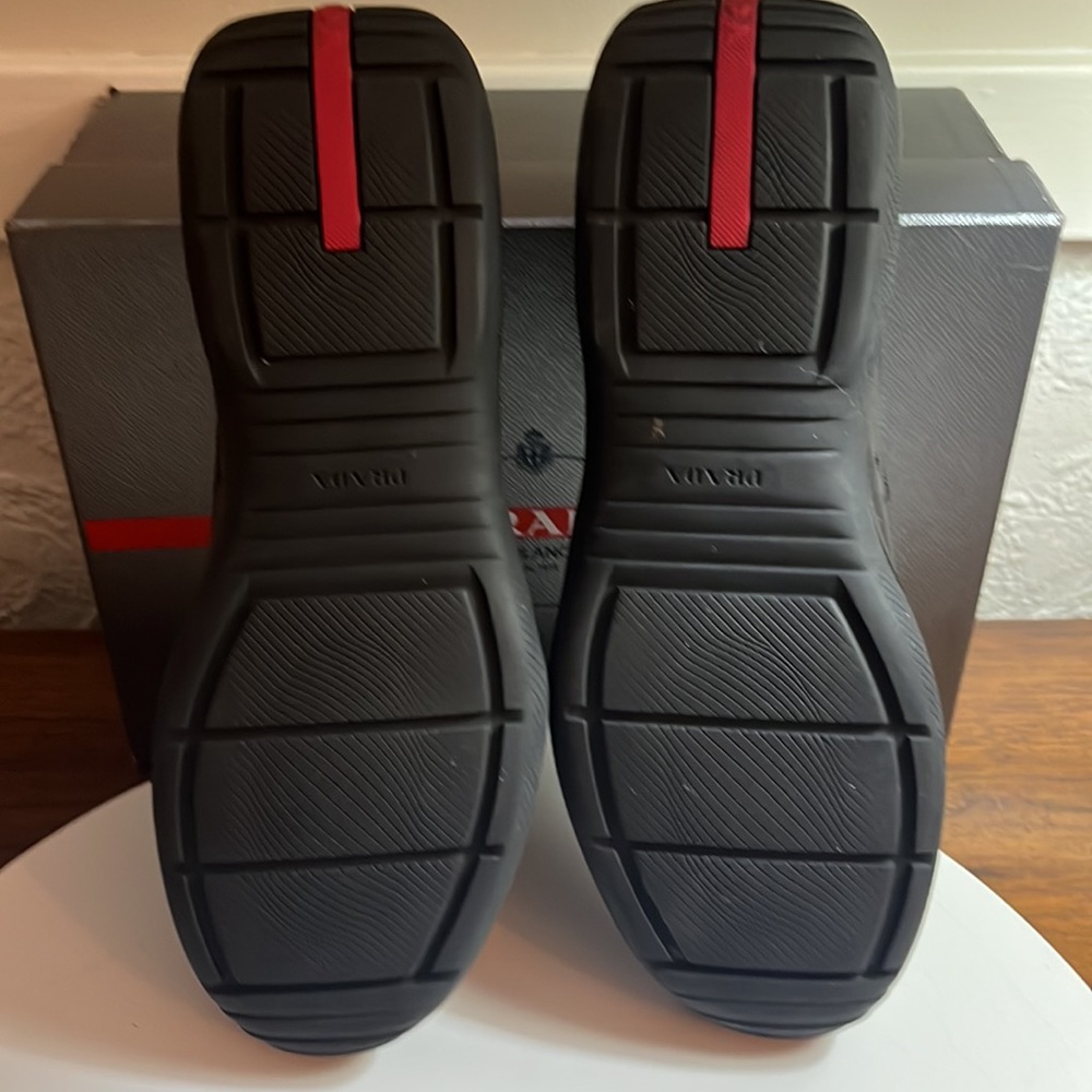 Prada Calzature Men's Black Leather Sneakers - Picture 6 of 6